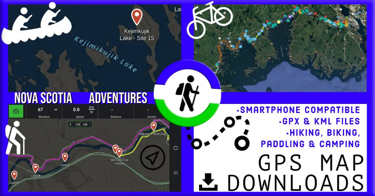 GPS Maps For Hiking, Biking, Paddling and Camping Near Halifax, Nova Scotia
