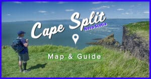 The iconic basalt sea stacks at the tip of Cape Split Provincial Park, overlooking the Bay of Fundy in Nova Scotia