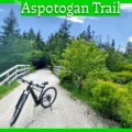 A bicycle parked on a wooden bridge along the Aspotogan Trail in Nova Scotia