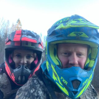 Spent a few hours without the kids today and took a short run on the wheeler. It was chilly, but always a treat when we get to reconnect just the two of us. #atving #taketheroofoffwinter #momanddadtime #bestfriends